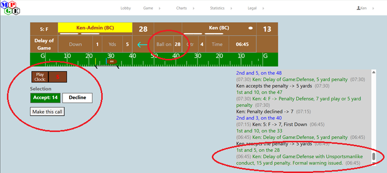 Image showing 15 yard penalty