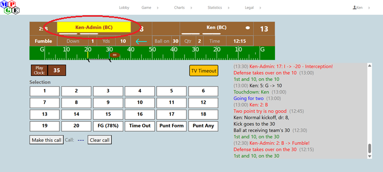 Image with player name highlighted